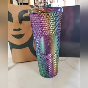 Starbucks Oil Slick Rainbow Iridescent Studded Tumbler 24 oz